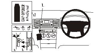 Brodit ProClip 653020 voor Toyota Corolla 2002-2007 - productfoto zwarte ABS montagebasis
