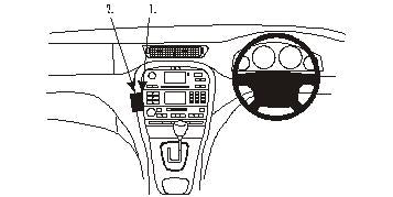 Brodit ProClip 653060 voor Jaguar S-Type 2002-2009 - productfoto zwarte ABS montagebasis