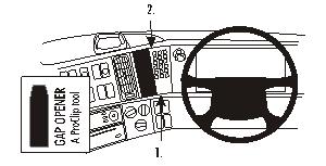 Brodit ProClip 653189 voor Volvo NH series 2003-2012, Volvo FM series 2003-2013 en Volvo FH series 2003-2012 - productfoto zwarte ABS montagebasis