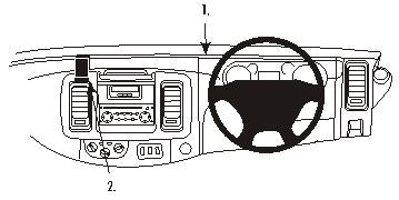 Brodit ProClip 653199 voor Nissan Primastar 2002-2010, Opel Vivaro 2002-2010 e.a. - productfoto zwarte ABS montagebasis