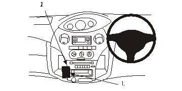 Brodit ProClip 653270 voor Toyota Yaris 2003-2005 en Toyota Echo 2003-2005 - productfoto zwarte ABS montagebasis