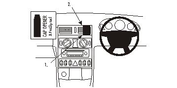 Brodit ProClip 653323 voor Chrysler Crossfire 2004-2007 - montagepositie op dashboard