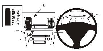 Brodit ProClip 653350 voor Subaru Outback 2003-2009, Subaru Liberty 2003-2009 en Subaru Legacy 2004-2009 - productfoto zwarte ABS montagebasis