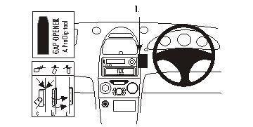 Brodit ProClip 653380 voor Toyota Celica 2000-2005 - productfoto zwarte ABS montagebasis