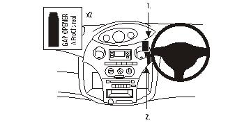 Brodit ProClip 653381 voor Toyota Yaris 2003-2005 - productfoto zwarte ABS montagebasis