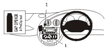 Brodit ProClip 653421 voor Ford Ka 1997-2008 - productfoto zwarte ABS montagebasis