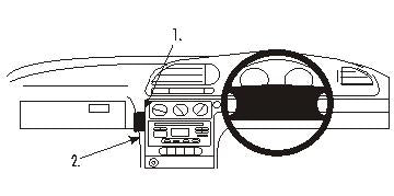 Brodit ProClip 653422 voor Ford Mondeo 2001-2007 - productfoto zwarte ABS montagebasis