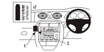 Brodit ProClip 653424 voor MG ZT 2001-2005 en Rover 75 1999-2005 - productfoto zwarte ABS montagebasis
