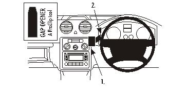 Brodit ProClip 653435 voor Volkswagen Caddy 2004-2015 - productfoto zwarte ABS montagebasis
