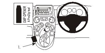 Brodit ProClip 653494 voor Fiat Panda 2004-2007 - productfoto zwarte ABS montagebasis