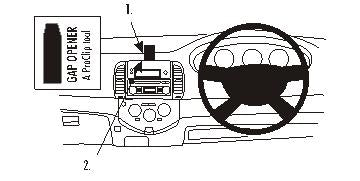 Brodit ProClip 653498 voor Nissan Micra 2003-2010 - productfoto zwarte ABS montagebasis