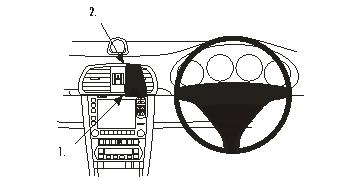 Brodit ProClip 653539 voor Porsche Carrera 911S 2004-2011 en Porsche 911 2005-2011 - productfoto zwarte ABS montagebasis