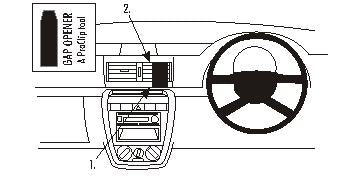 Brodit ProClip 653620 voor Volkswagen Fox 2005-2011 - productfoto zwarte ABS montagebasis