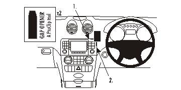 Brodit ProClip 653622 voor Mercedes Benz M-Class/ML 2005-2011 - productfoto zwarte ABS montagebasis