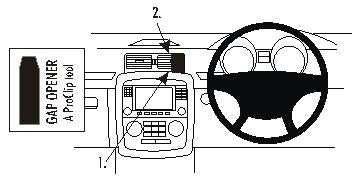 Brodit ProClip 653680 voor Mercedes Benz R-Class 2006-2014 - productfoto zwarte ABS montagebasis