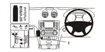 Brodit ProClip 653682 voor Mercedes Benz M-Class/ML 2005-2011 - productfoto zwarte ABS montagebasis