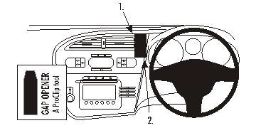 Brodit ProClip 653714 voor Seat Leon 2006-2012 - productfoto zwarte ABS montagebasis