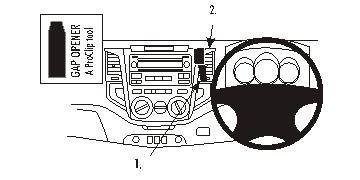 Brodit ProClip 653721 voor Toyota HiLux 2006-2009 - productfoto zwarte ABS montagebasis