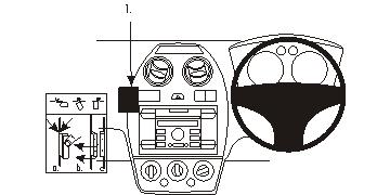 Brodit ProClip 653730 voor Ford Fiesta 2006-2008 - productfoto zwarte ABS montagebasis