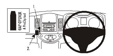 Brodit ProClip 653736 voor Nissan Note 2006-2012 - productfoto zwarte ABS montagebasis