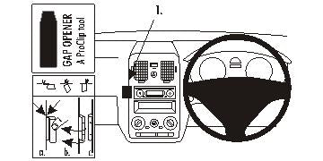 Brodit ProClip 653748 voor Hyundai Getz 2006-2010 - productfoto zwarte ABS montagebasis