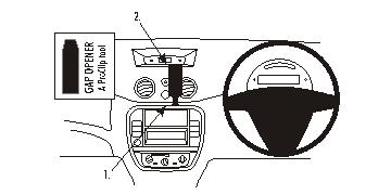 Brodit ProClip 653750 voor Citroen Pluriel 2006-2009, Citroen C3 2006-2009 en Citroen C2 2006-2009 - productfoto zwarte ABS montagebasis