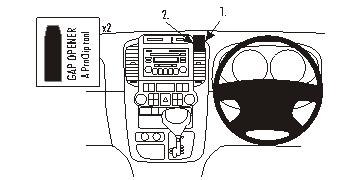 Brodit ProClip 653828 voor Kia Sedona 2006-2014 en Kia Carnival 2006-2011 - productfoto zwarte ABS montagebasis