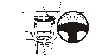 Brodit ProClip 653848 voor Lexus IS Series 2006-2008 - productfoto zwarte ABS montagebasis