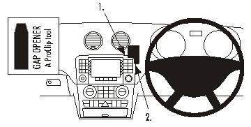 Brodit ProClip 653850 voor Mercedes Benz GL-Class 2006-2012 - productfoto zwarte ABS montagebasis
