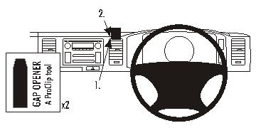 Brodit ProClip 653885 voor Toyota HiAce SLWB Van 2007-2019 en Toyota HiAce Commuter Bus 2007-2019 - productfoto zwarte ABS montagebasis