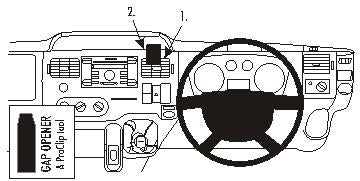 Brodit ProClip 653904 voor Ford Transit Tourneo 2007-2013 en Ford Transit 2007-2013 - productfoto zwarte ABS montagebasis