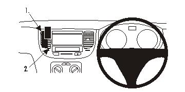 Brodit ProClip 653964 voor Kia Rio 2006-2011 - productfoto zwarte ABS montagebasis