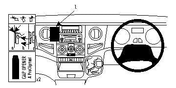 Brodit ProClip 653969 voor Iveco Daily 2006-2014 - productfoto zwarte ABS montagebasis