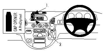 Brodit ProClip 653980 voor Mercedes Benz Sprinter 2000-2006 - productfoto zwarte ABS montagebasis