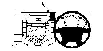 Brodit ProClip 654058 voor Mazda BT 50 2007-2012 - productfoto zwarte ABS montagebasis