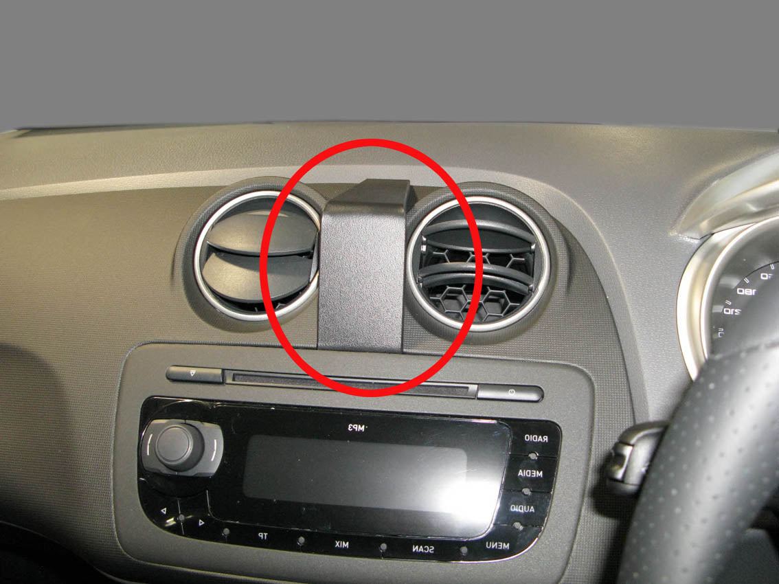 Brodit ProClip 654271 voor Seat Ibiza 2009-2017 - productfoto zwarte ABS montagebasis