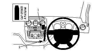 Brodit ProClip 654379 voor Ford Transit Connect 2010-2013 en Ford Tourneo Connect 2010-2013 - productfoto zwarte ABS montagebasis