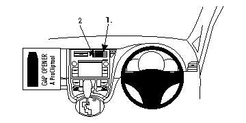 Brodit ProClip 654612 voor Subaru Trezia 2011-2014 en Toyota Verso S 2011-2016 - productfoto zwarte ABS montagebasis