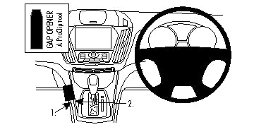 Brodit ProClip 654796 voor Ford Kuga 2013-2019 en Ford Escape 2017-2020 - productfoto zwarte ABS montagebasis