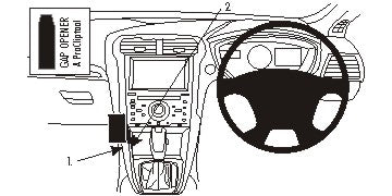 Brodit ProClip 654823 voor Ford Mondeo 2015-2022 en Ford Mondeo 2015-2018 - productfoto zwarte ABS montagebasis
