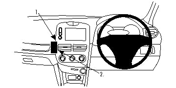 Brodit ProClip 654859 voor Renault Clio IV 2013-2016 - productfoto zwarte ABS montagebasis