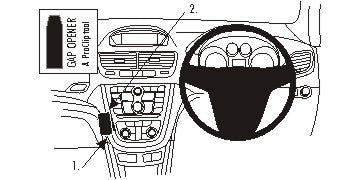 Brodit ProClip 654875 voor Holden Mokka 2013-2016 en Vauxhall Mokka 2013-2016 - productfoto zwarte ABS montagebasis