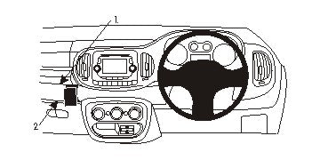 Brodit ProClip 654881 voor Fiat 500 L 2013-2022 - productfoto zwarte ABS montagebasis