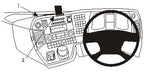 Brodit ProClip 654900 voor Mercedes Benz Arocs 2014-2019, Mercedes Benz Antos 2013-2019 en Mercedes Benz Actros 4 2013-2019 - productfoto zwarte ABS montagebasis