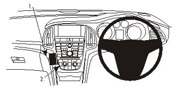 Brodit ProClip 654951 voor Holden Cascada 2014-2020 en Vauxhall Cascada 2014-2015 - productfoto zwarte ABS montagebasis