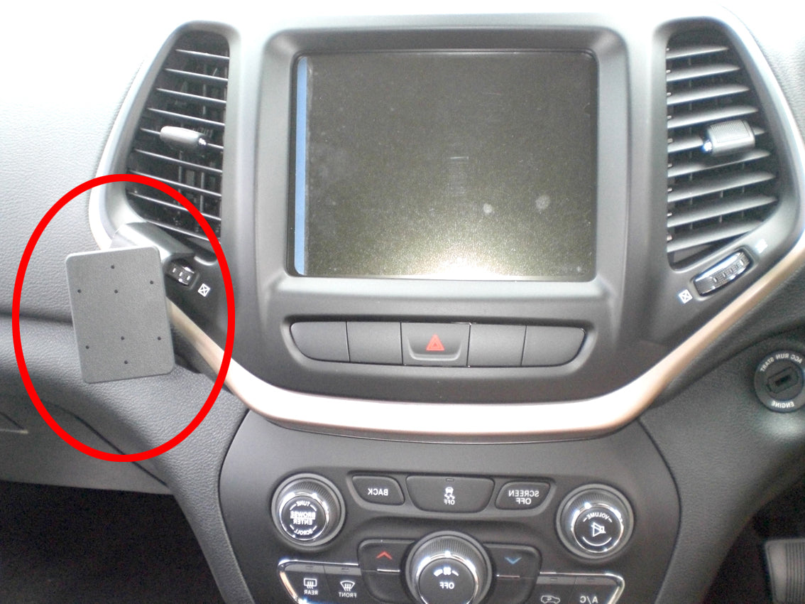 Brodit ProClip 655026 voor Jeep Cherokee 2014-2024 - productfoto zwarte ABS montagebasis