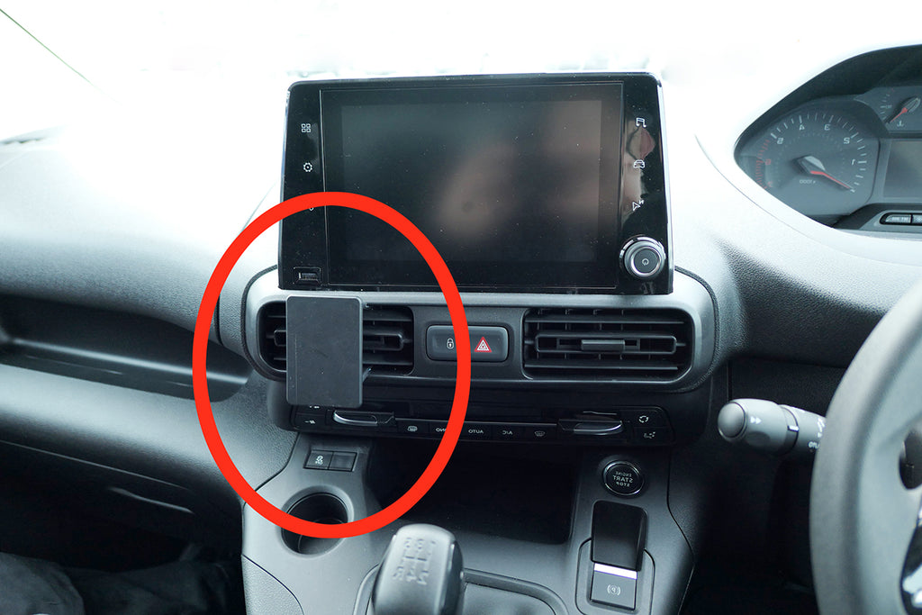 Brodit ProClip 655484 voor Citroen Berlingo III 2019-2024, Fiat Doblò 2023-2024 e.a. - productfoto zwarte ABS montagebasis