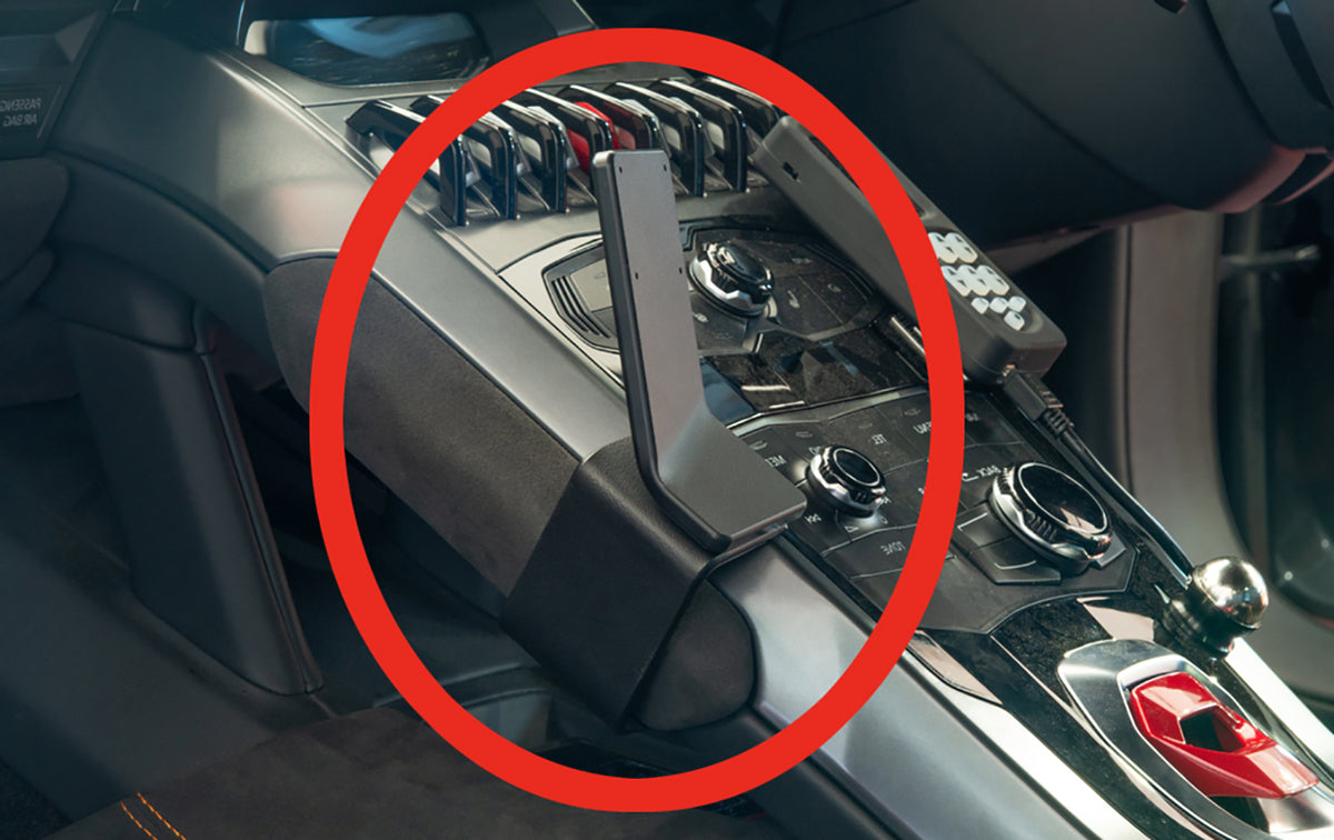 Brodit ProClip 655555 voor Lamborghini Huracan 2016-2023 - productfoto zwarte ABS montagebasis