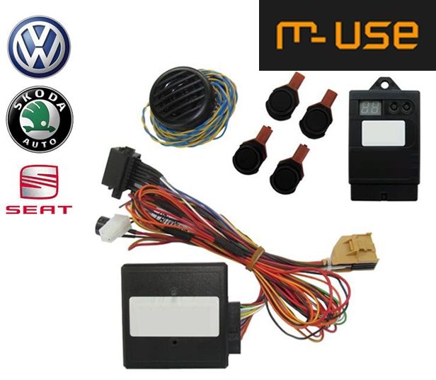 m-use electronics Parkeasy kit, 4 FLAT sensors FRONT , View to afterm display
