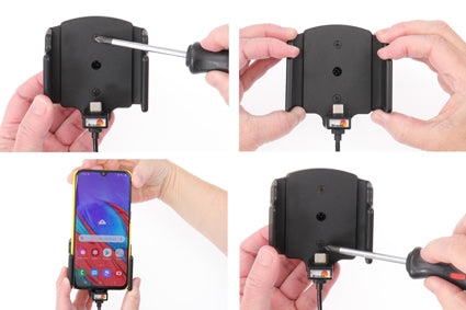 Brodit verstelbare actieve telefoonhouder met USB-C 62-77 mm | 721202 - productfoto 2